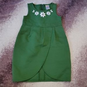 Formal green dress.